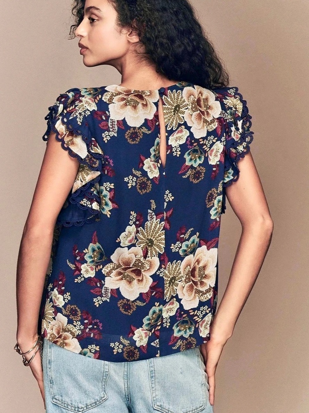 Farm Rio v-neck Ruffle Sleeve Blouse - Picture 3 of 8
